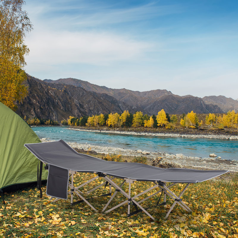 Lit de camping, Gris, H 20,5 po x l 26,75 po x L 74,75 po