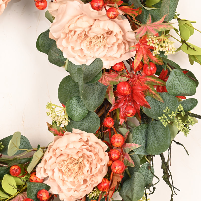 Couronne florale artificielle 24 po 24 po