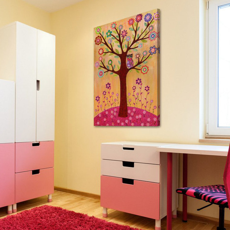 Sleepy Owl 1 Piece Wrapped Canvas Painting, 152cm H x 101cm W x 3.81cm D