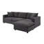 Ensemble de canapé modulaire 100,4 po x 64,6 po, canapé en forme de L avec 2 coussins gratuits et canapé rembourré en tissu de polyester à 4 places avec convertible et repose-pieds