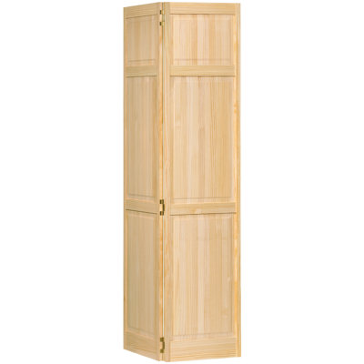 Paneled Wood Unfinished Bi-Fold Door