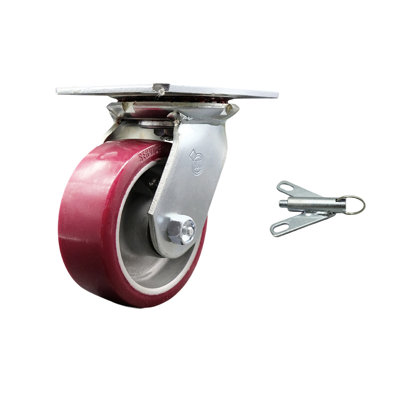 5 Inch Heavy Duty Poly on Aluminum Caster with Ball Bearing and Swivel Lock SCC