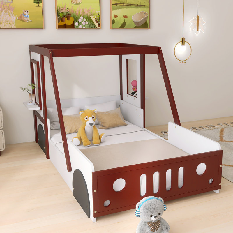 Lit plateforme simple en forme de voiture Fun Play Design pour enfants, garçons, filles, adolescents