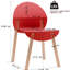 4 chaises d'intérieur cramoisi avec polypropylène résistant aux égratignures, joints de qualité commerciale, assise en polypropylène imperméable avec pieds en chêne et patins de plancher renforcés