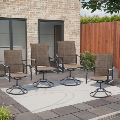 UPgraded High Back Swivel Patio Dining Armchair