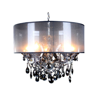 Lustre en cristal fumé 5 lumières Transitional