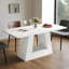 Table de salle à manger moderne en faux marbre blanc