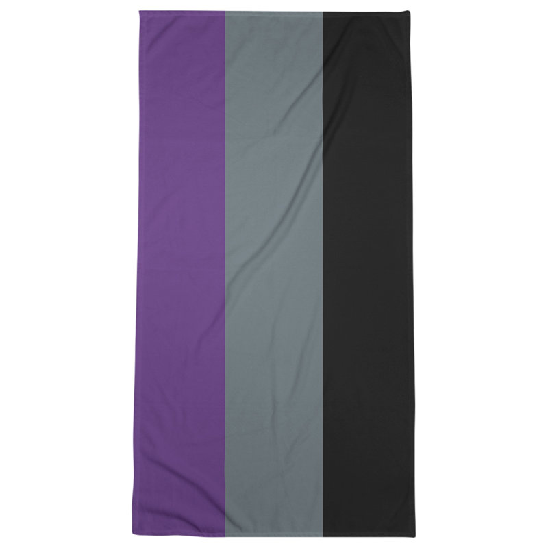 Lightweight Bath Towel, Purple/Slate Gray/Black