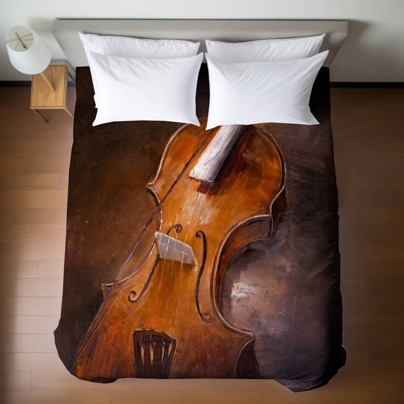 Housse de couette musicale brune Alto | Décoration intérieure contemporaine