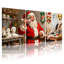 Ensemble de 3 impressions sur toile, atelier de Noël, père Noël, atelier, décorations de Noël-1752287071