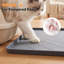 Tapis de litière extra large en silicone (81 x 79 cm), imperméable et anti-fuites, avec bords surélevés, facile à nettoyer, pour protéger le sol des bacs à litière, des zones d'alimentation et des chats, gris.