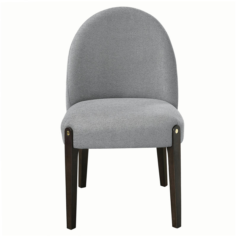 Table de salle à manger et chaise en tissu Clayten Gray, Gris
