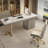 White Rectangular Manufactured with 6 drawers desk-108295559