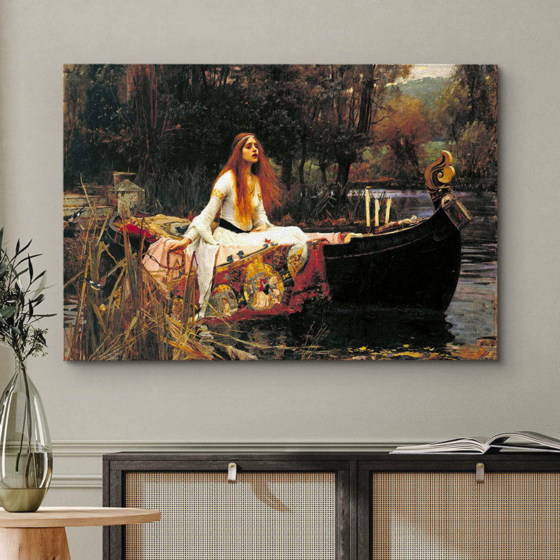 «The Lady of Shalott» par John William Waterhouse, reproduction d'art sur toile tendue, H 12 po x l 18 po x P 1,5 po