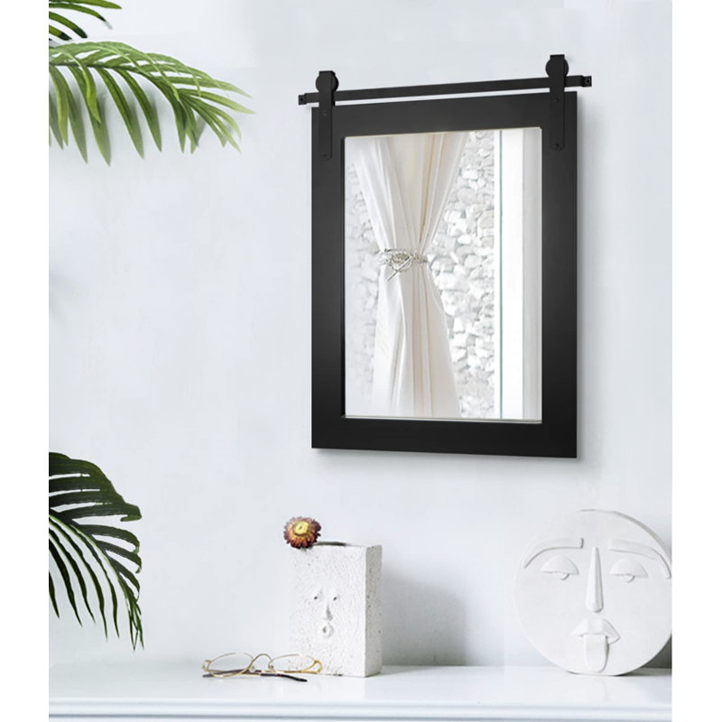 Lekhram Wood Rectangle Wall Mirror