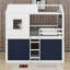 Lit simple superposé en bois avec tente-340415297-340415309