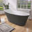 Free Standing Tub 59" Acrylic Freestanding Bathtub Adjustable Soaking Bath Tub Oval Shape-92368693