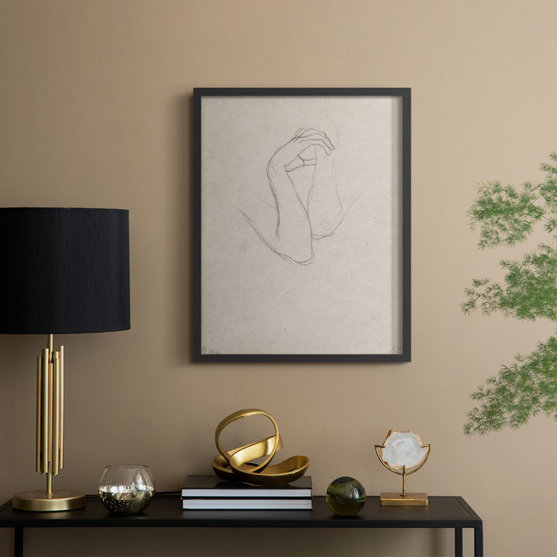 Croquis rétro, reproduction encadrée LIX - bois massif, H 21 po x l 17 po, Noir, noir, noir, noir