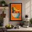Fruit Bowl on Orange Modern - Wrapped Canvas-2112458112-2112458142
