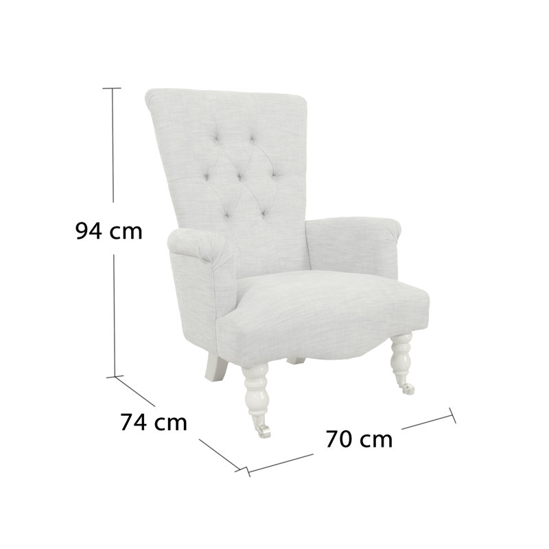 Clarine Upholstered Armchair, Fortuna Honey Pattern, Light Oak