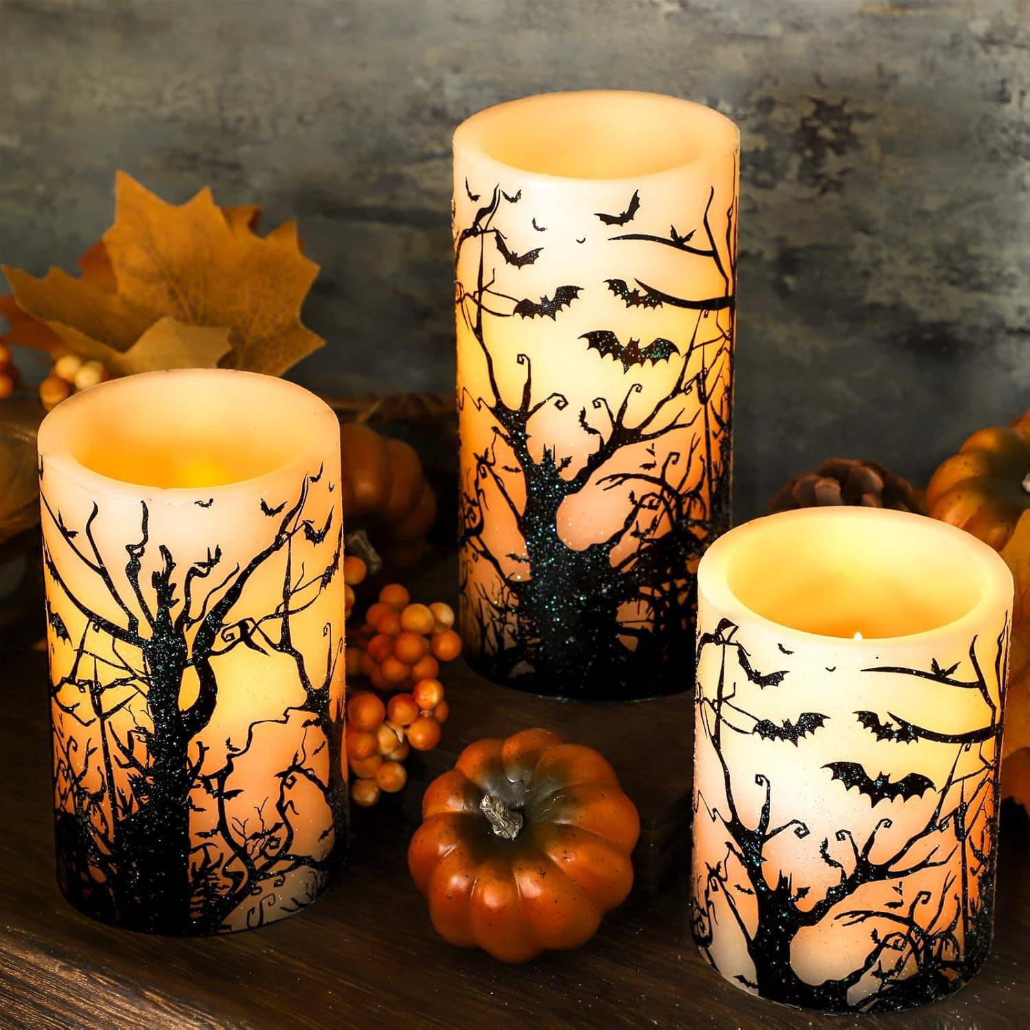Halloween Themed Flameless Flickering Candles main image 1