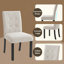 Chaises de salle à manger capitonnées 4 pièces modernes, chaises d'appoint rembourrées en lin avec pieds en bois d'hévéa incurvés, chaises d'appoint ergonomiques et confortables pour la salle à manger, la cuisine, le salon et la chambre à coucher-233520261