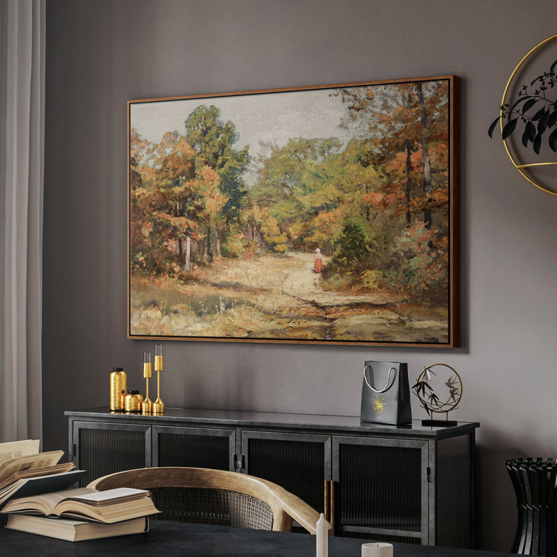 «Vintage Landscape - CML XXIV» sur toile, Toile encadrée noyer flottant, H 17 po x l 25 po x P 2 po
