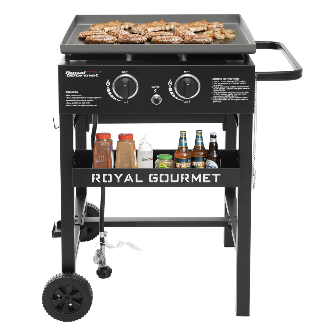 Royal Gourmet 23-Inch 2-Burner Flat Top 30000 BTU Gas Griddle, Black Royal Gourmet