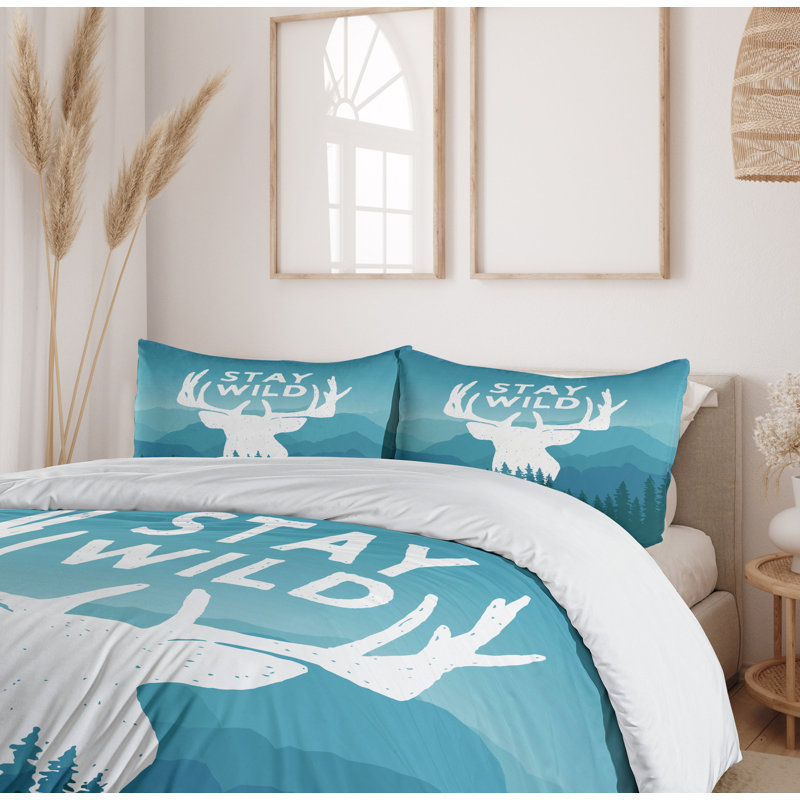 Adventure Wilderness Themed Queen Size Microfiber Duvet Cover Set