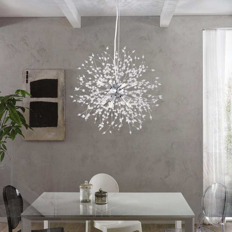 Ranada 8 - Light Dimmable Sputnik Sphere Chandelier, Chrome