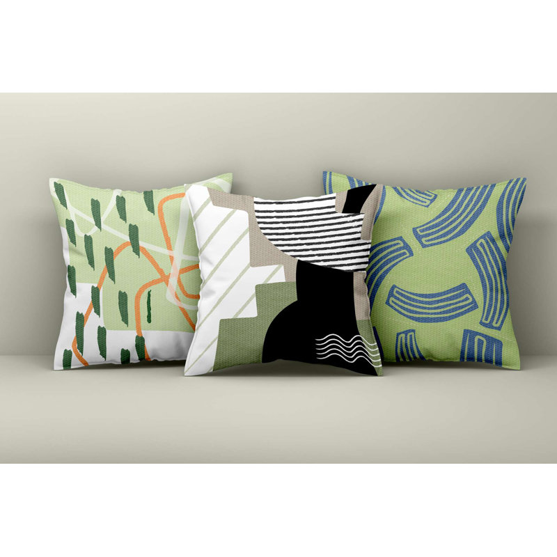 Ensemble de housse de coussin élégant (3 pièces), 16,9 x 16,9 pouces | 50% coton / 50% polyester, lavable et repassable | Parfait pour la décoration intérieure, le canapé et le salon, tissu doux et durable