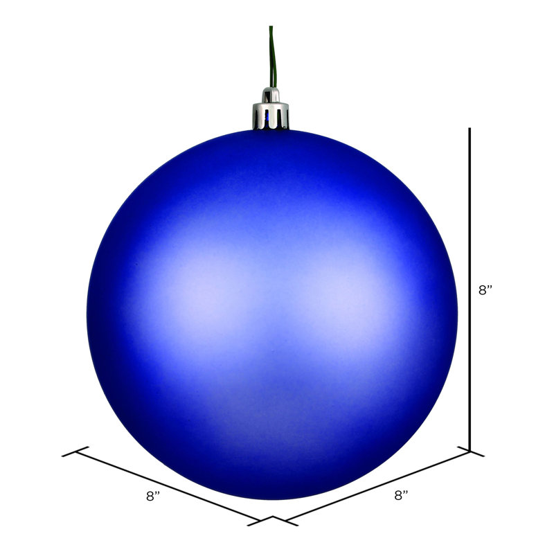 Décoration de boule décorative des Fêtes, Pervenche mat, H 8 po x l 8 po x P 8 po