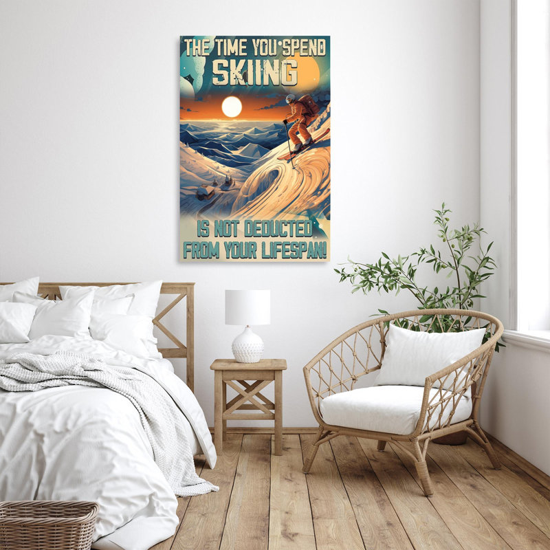 The Time You Spent Skiing - 1 pièce, impression sur toile tendue, H 14 po x l 11 po x P 1,25 po