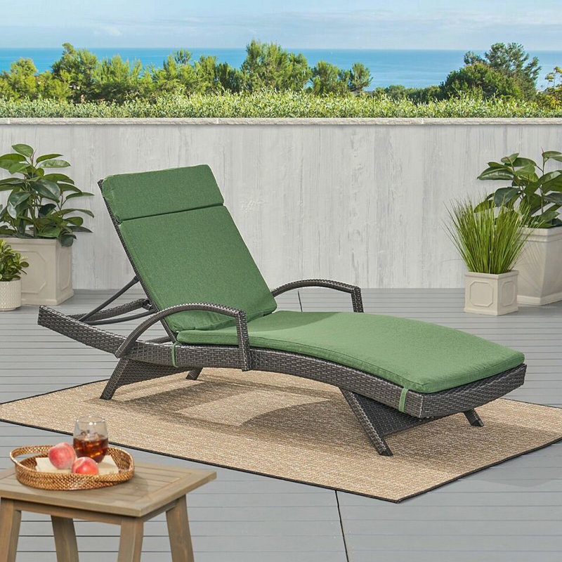 52005.00CUSH-JGRN (1PCS) Coussin de chaise longue d'extérieur Salem (sans chaise longue), Vert, 1