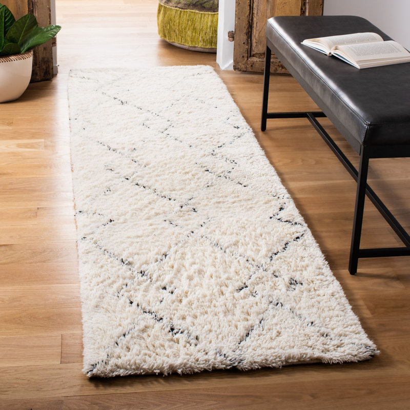 Powell Hand Tufted Wool Geometric Rug, Runner 2'3" x 8'