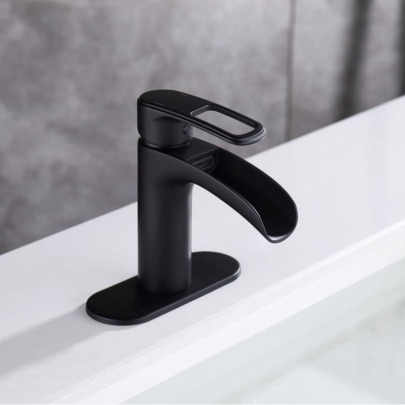 Single-Hole Single-handle Bathroom Faucet, Matte Black