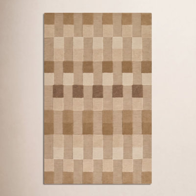 Tapis rayé en laine touffeté à la main Alexcia 5 pi x 8 pi