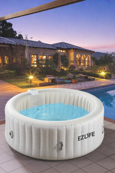 Ezlife 4 Person Round Inflatable Hot Tub