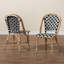Chaise d'appoint en rotin noir / blanc / brun naturel Cezara