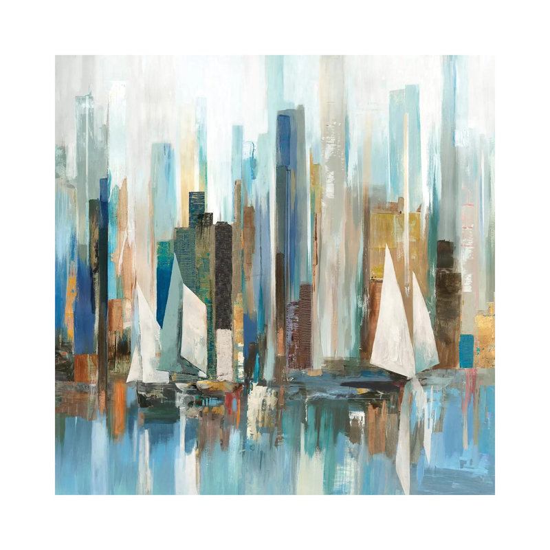 "Regatta I" par Allison Pearce, reproduction d’art, Toile tendue, Pas de tapis, H 37 po x l 37 po x P 1,5 po