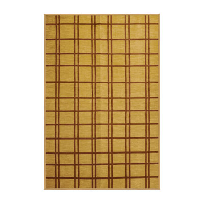 Machine Washable Trellis Brown Area Rug