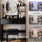 17" Round Led Mirror Dressing Table With Soft Seat, 3 - Color Adjustable Brightness System, Multi Layer High Capacity Storage For Small Office Areas, American Designed Concept, Black Makeup Unit, 6.1