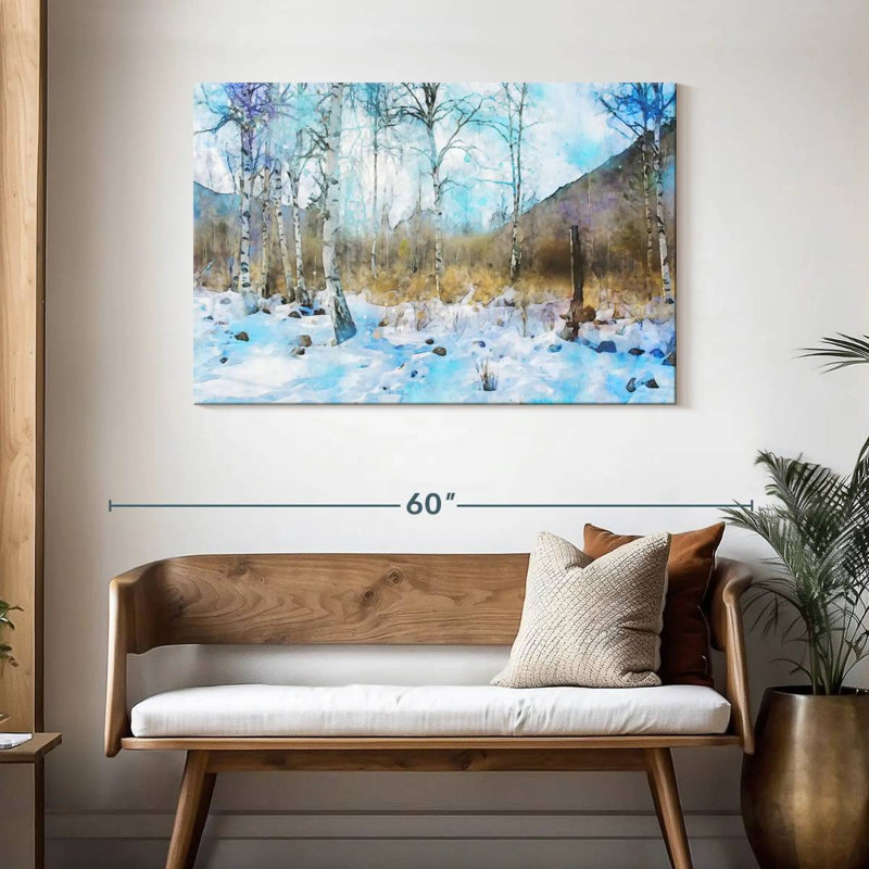 Harnek, arbres blancs d'hiver, H 30 po x l 45 po