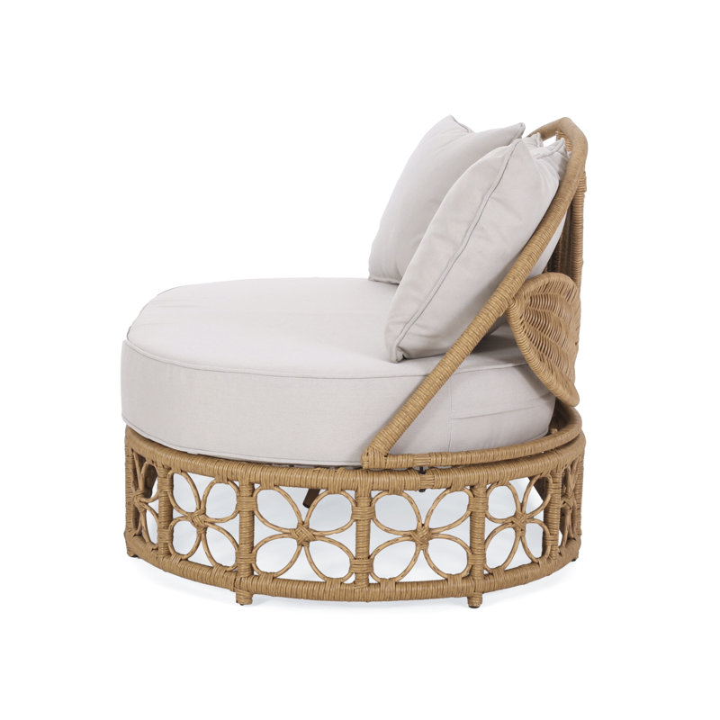 Patio Furniture  Outdoor Daybed With Wicker Rattan, 60" Wide Outdoor Wicker Patio Daybed With Cushions For Lawn Garden Backyard Pool