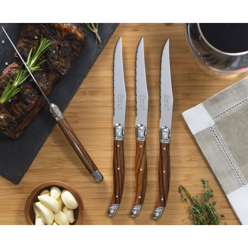 Laguiole Steak Knife Set, Wood Grain 