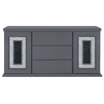 Furniture 61.8x16.7x31.5" (Solid Wood+MDF) Gray