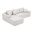 Canapé modulaire en L en similicuir avec méridienne d'angle, canapé à compression en mousse haute densité, canapé sans assemblage pour le salon-945249807
