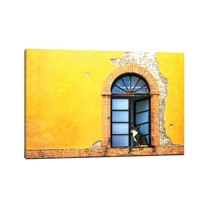 Cat In Window Of Old Building by Susan Richey - Gallery-Wrapped Canvas Giclée on Canvas, Wrapped Canvas