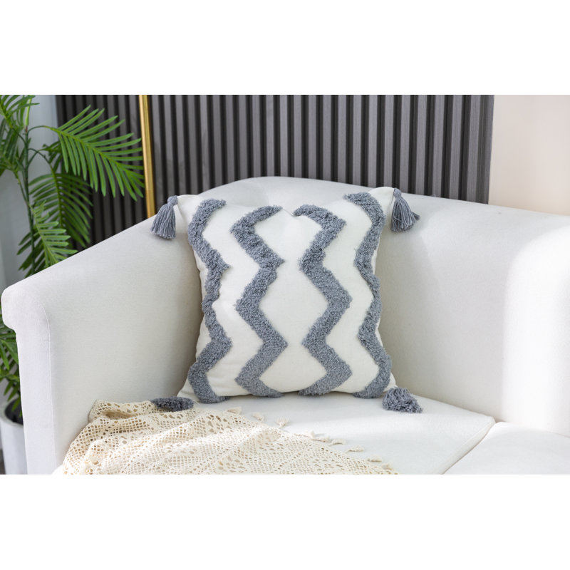 Housse de coussin Aveda, Gris, H 18 po x l 18 po