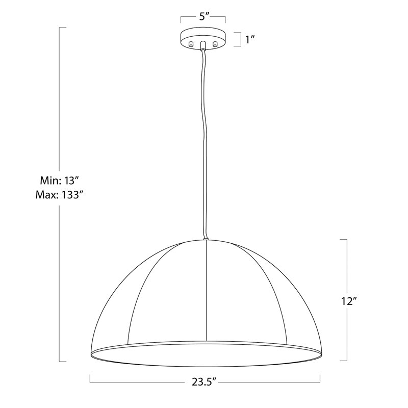 Stevie Vellum Pendant Small, 13" H x 23.5" W x 23.5" D